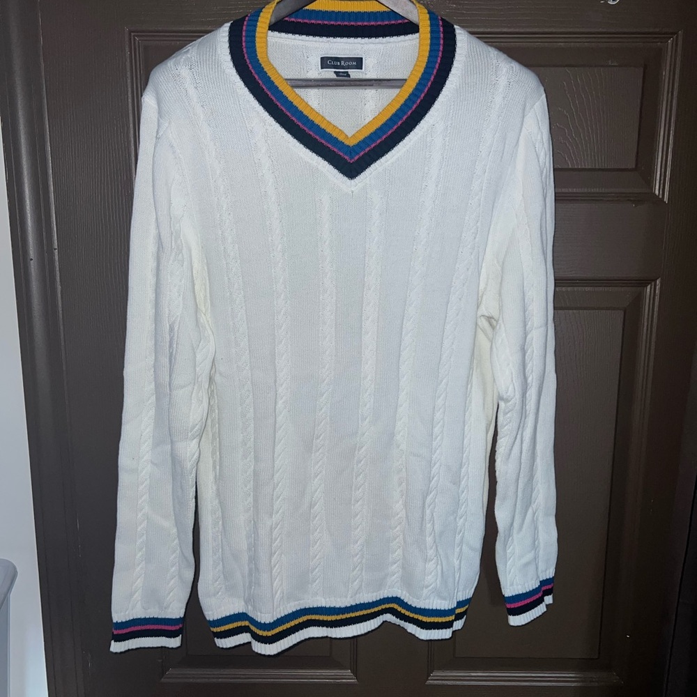 Vintage Club Room Cotton Cable Knit Sweater Large